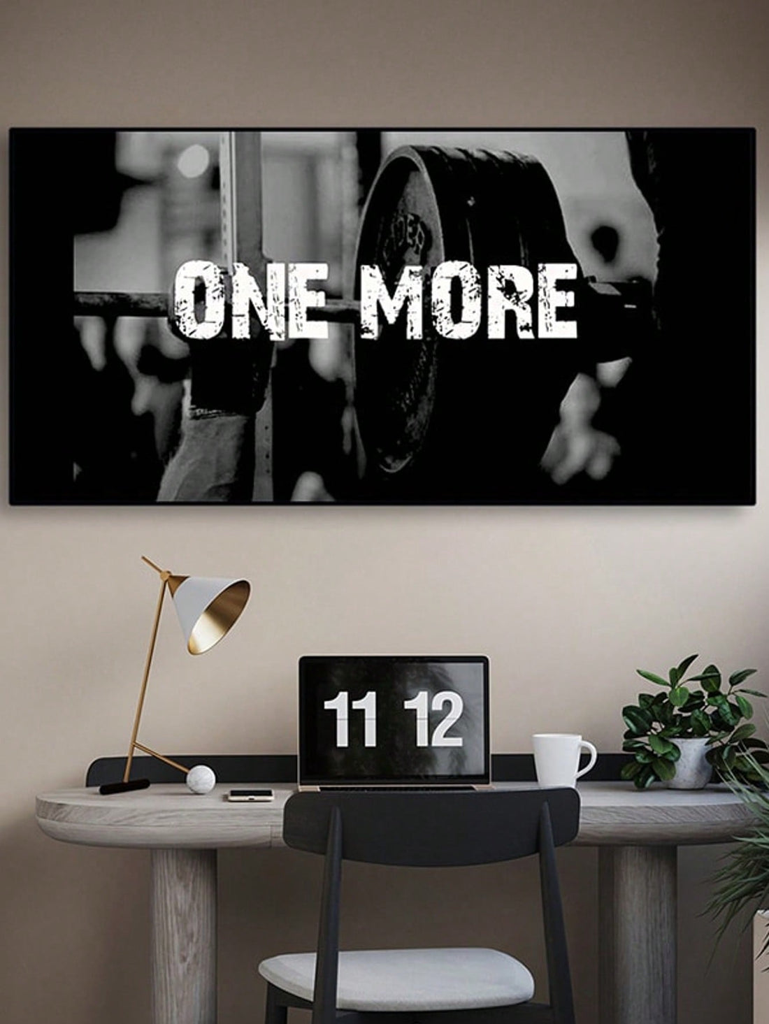 Boost your motivation and push yourself to new heights with the ONE MORE REP Motivational Canvas Poster. This unframed inspirational fitness wall art is perfect for any gym or office setting. With its powerful message, it will help you stay focused and driven towards your fitness goals. Add a touch of inspiration and elevate your space.