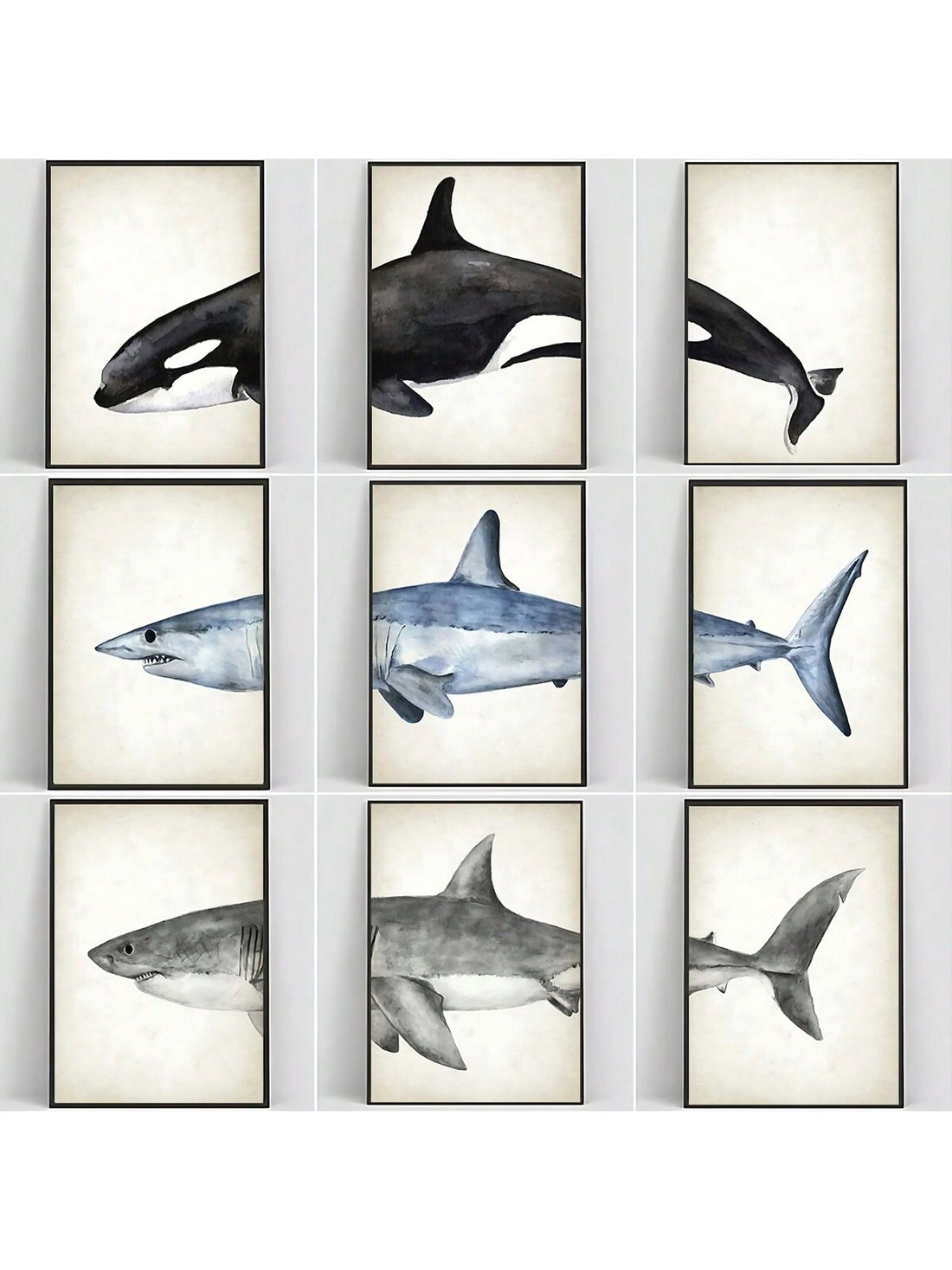 Elevate your coastal living space with the Ocean Wonders 3-piece canvas set, featuring minimalist shark and whale designs. Crafted for a modern aesthetic, these artworks bring subtle marine elegance to any room. Perfect for those seeking refined ocean-inspired decor that complements a serene, sophisticated environment.