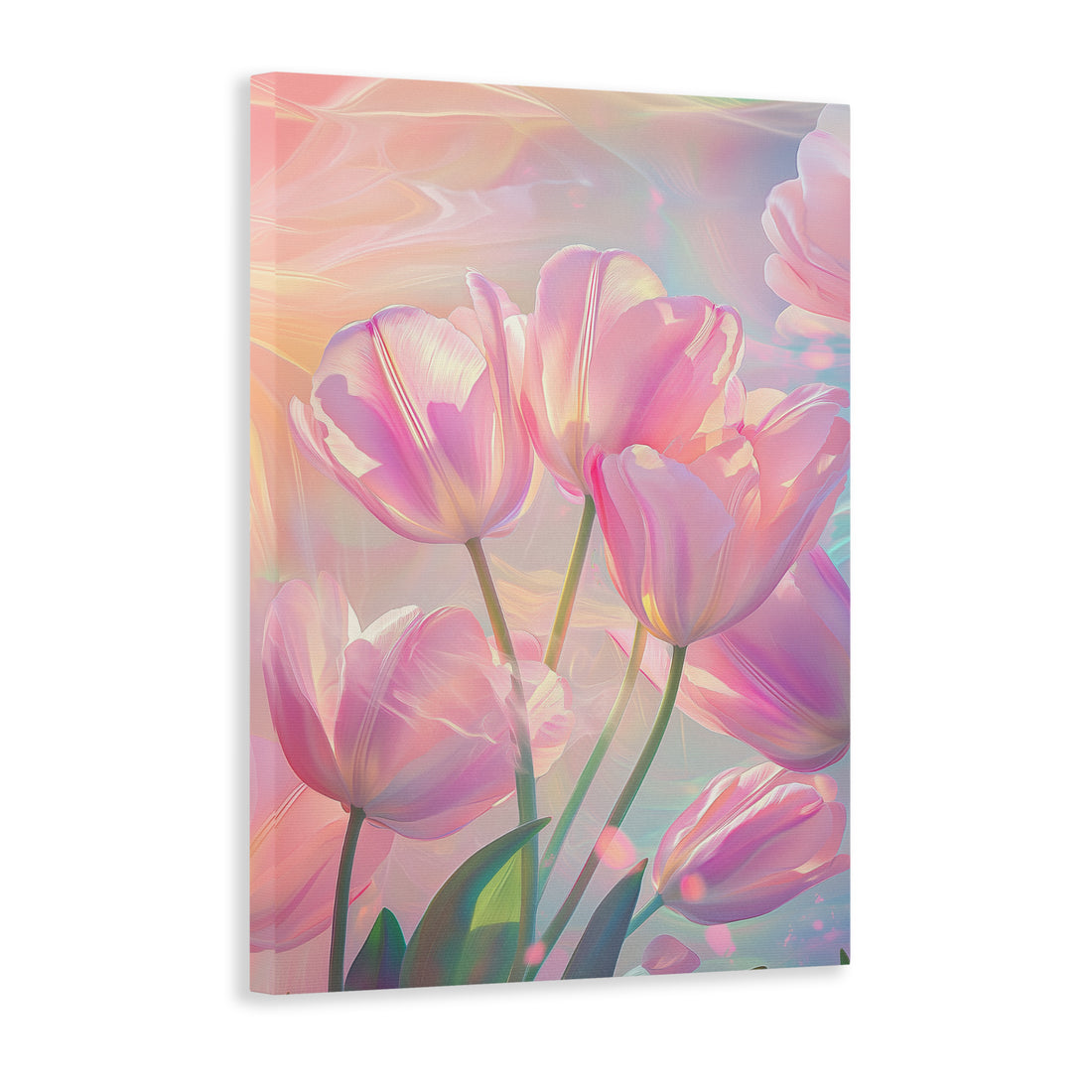 Elevate the ambiance of your living room, sofa backdrop, or bedside with this stunning Pink Tulip Floral Canvas Wall Art. Its vibrant pink hues and intricate floral design bring a touch of elegance and beauty to any space. Made with high-quality materials, this piece is the perfect addition to your home decor.