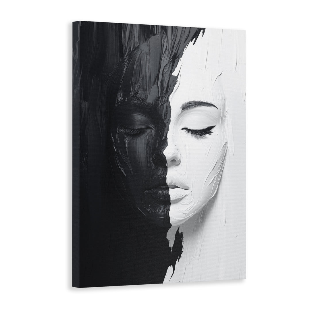 Expertly designed Black and White Abstract Portrait Canvas Wall Art, perfect for adding a touch of sophistication to your living room, sofa backdrop, bedside, or any other desired space in your home. With its sleek and modern design, this piece is sure to elevate your home decor.