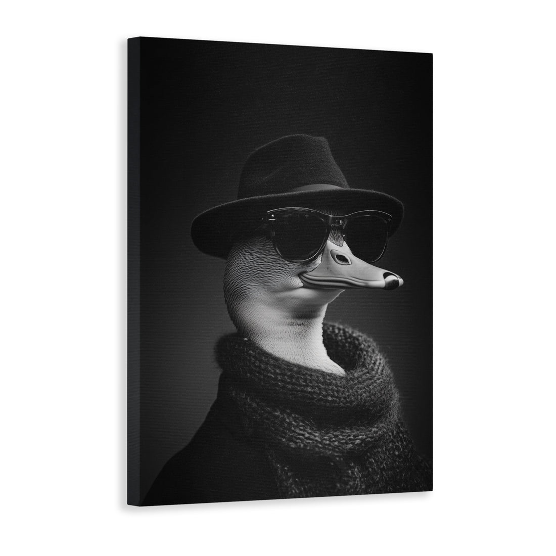 This Dapper Duck in Hat and Sunglasses Canvas Wall Art adds a touch of whimsy to any living room, sofa backdrop, or bedside decoration. Made from durable canvas, it features a dapper duck donning a hat and sunglasses, adding a playful element to your home decor. A must-have for any animal lover or art enthusiast.