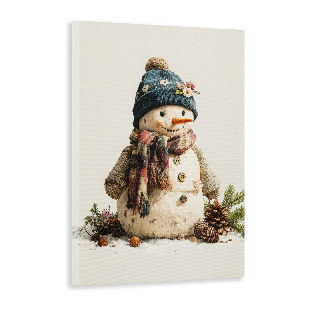 Celebrate the festive season with this Vintage Snowman Canvas Wall Art, featuring a charming snowman adorned with a cozy knit hat and scarf. Perfect for adding a nostalgic holiday touch to your living room, sofa backdrop, or bedside area, this piece enhances your home decor with warmth and seasonal cheer. Crafted to evoke classic Christmas spirit, it blends seamlessly with various interior styles, making it an expert choice for sophisticated holiday decoration.