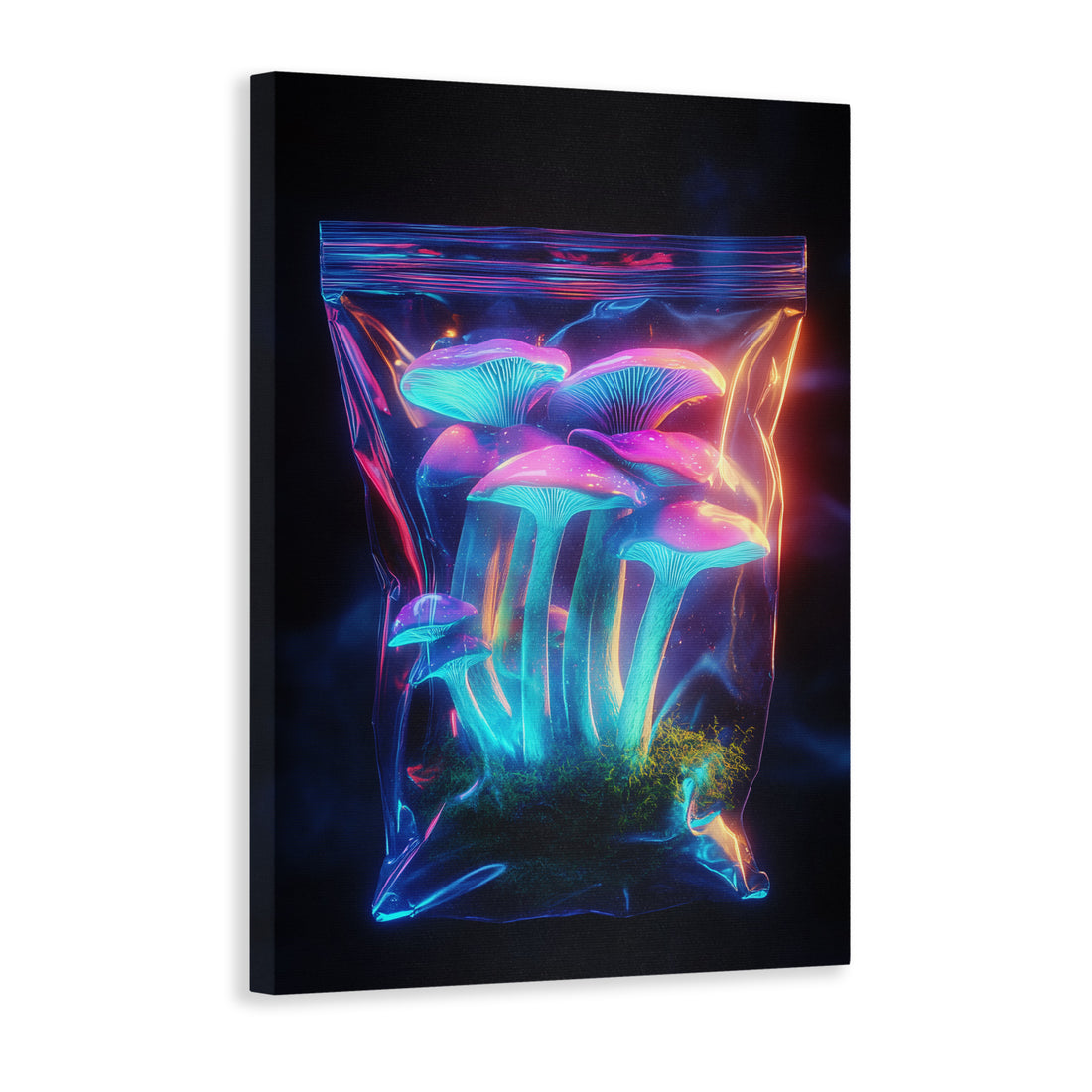 Spruce up your living room, sofa backdrop, or bedside with our Neon Mushroom Fantasy Wall Art Canvas. This modern, psychedelic digital print adds a touch of whimsy and color to any space. Made with high-quality materials, it's the perfect addition to your home decor.