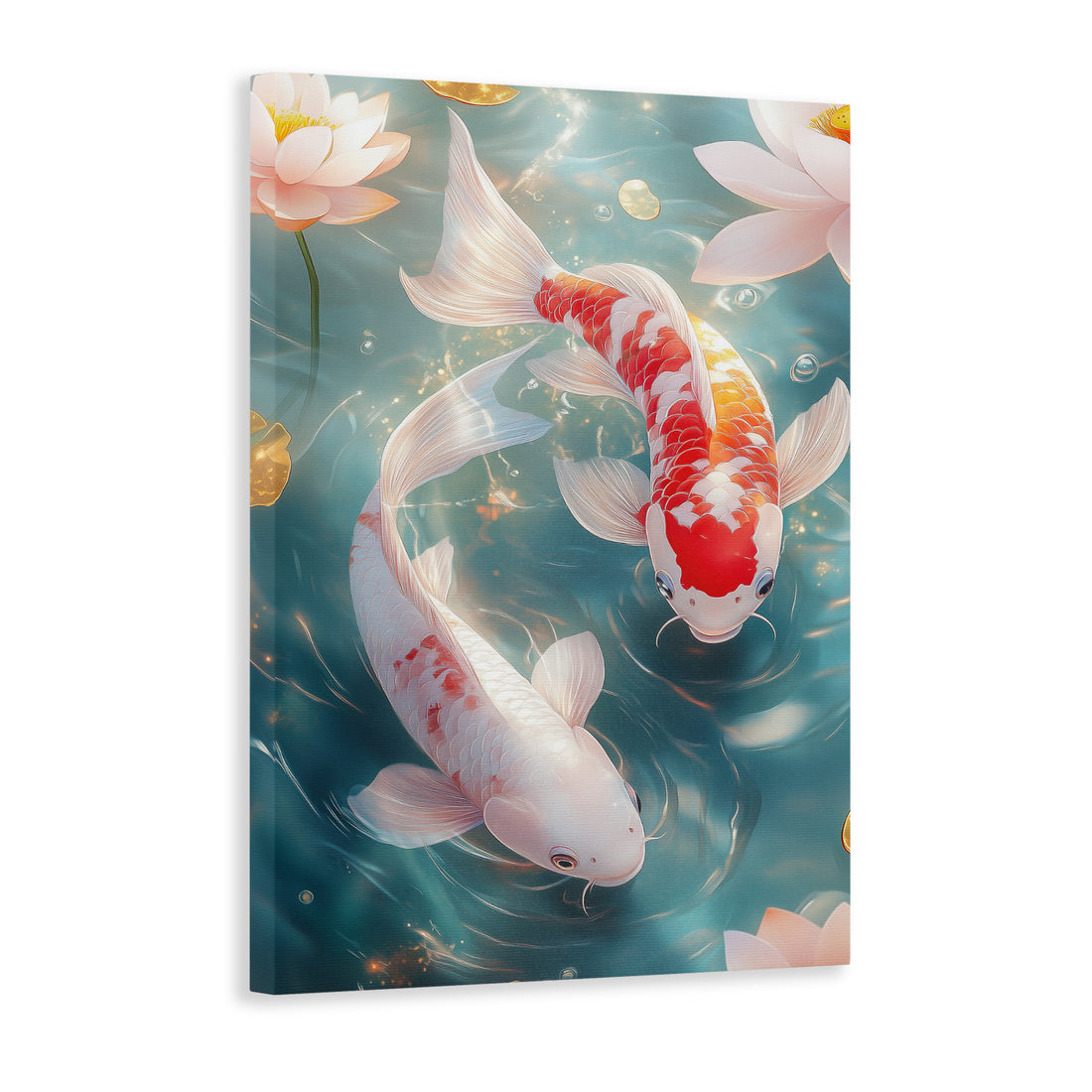 Experience the tranquil beauty of Japanese Koi Fish and Lotus Pond with this stunning canvas wall art. Perfect for adding a touch of elegance to your living room, sofa backdrop, or bedside, this print will bring a sense of serenity to your home decor. Bring the natural world indoors with this expertly crafted piece.