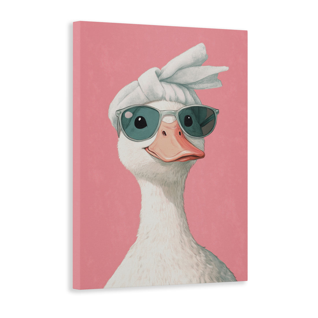 This Funny Duck Wall Art Print features a cool duck donning stylish sunglasses, perfect for adding a touch of humor to your living room, sofa backdrop, or bedside. Made with high-quality materials, it's a fun and unique addition to any home decor.