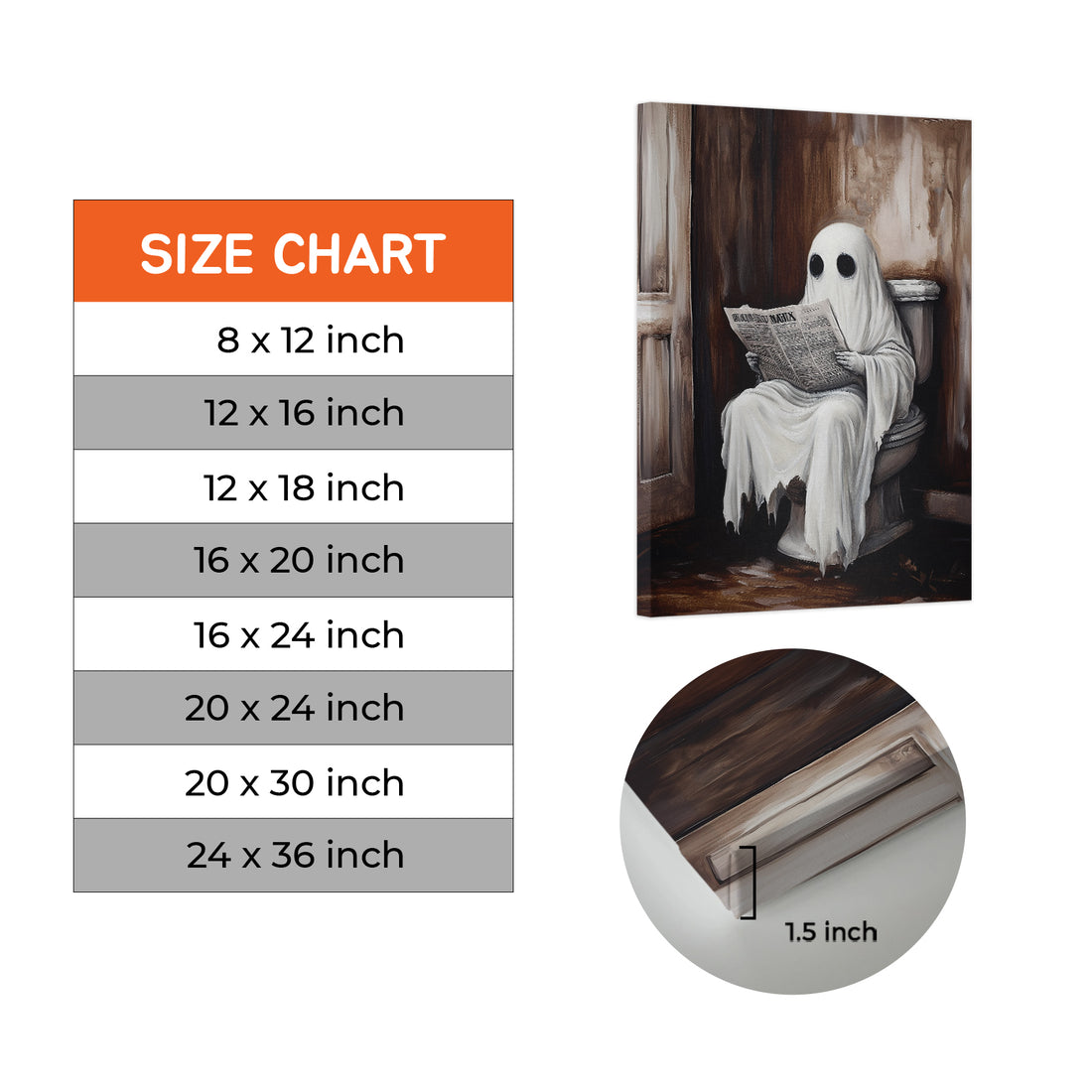 Add a touch of humor and character to any room with this Funny Ghost Reading Newspaper Canvas Wall Art. Perfect for living rooms, sofas, bedside areas, or any other room in need of some unique decoration. Made with high-quality materials, this print is sure to make you smile every time you see it.