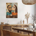 Picasso couple coffee canvas with cubist man and woman portrait