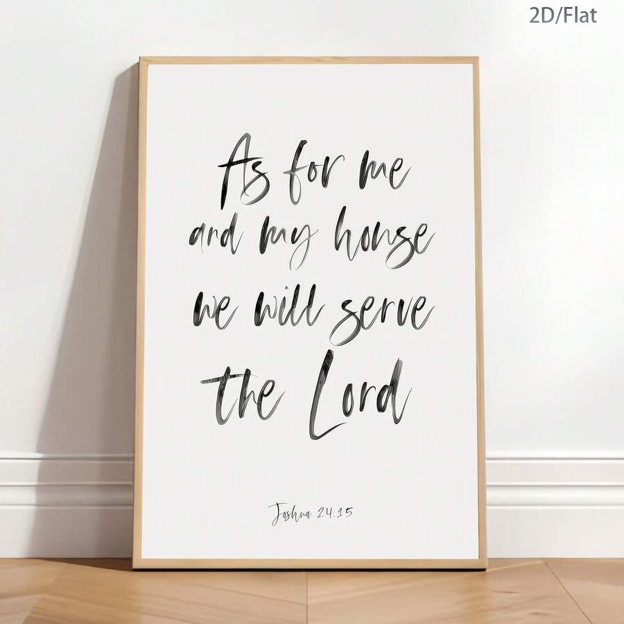 Inspire your space with this striking retro canvas art featuring the powerful message "We Will Serve God" from Joshua 24:15. Designed with modern minimalist aesthetics, this unframed hanging painting combines bold graphic lettering with a timeless spiritual message.