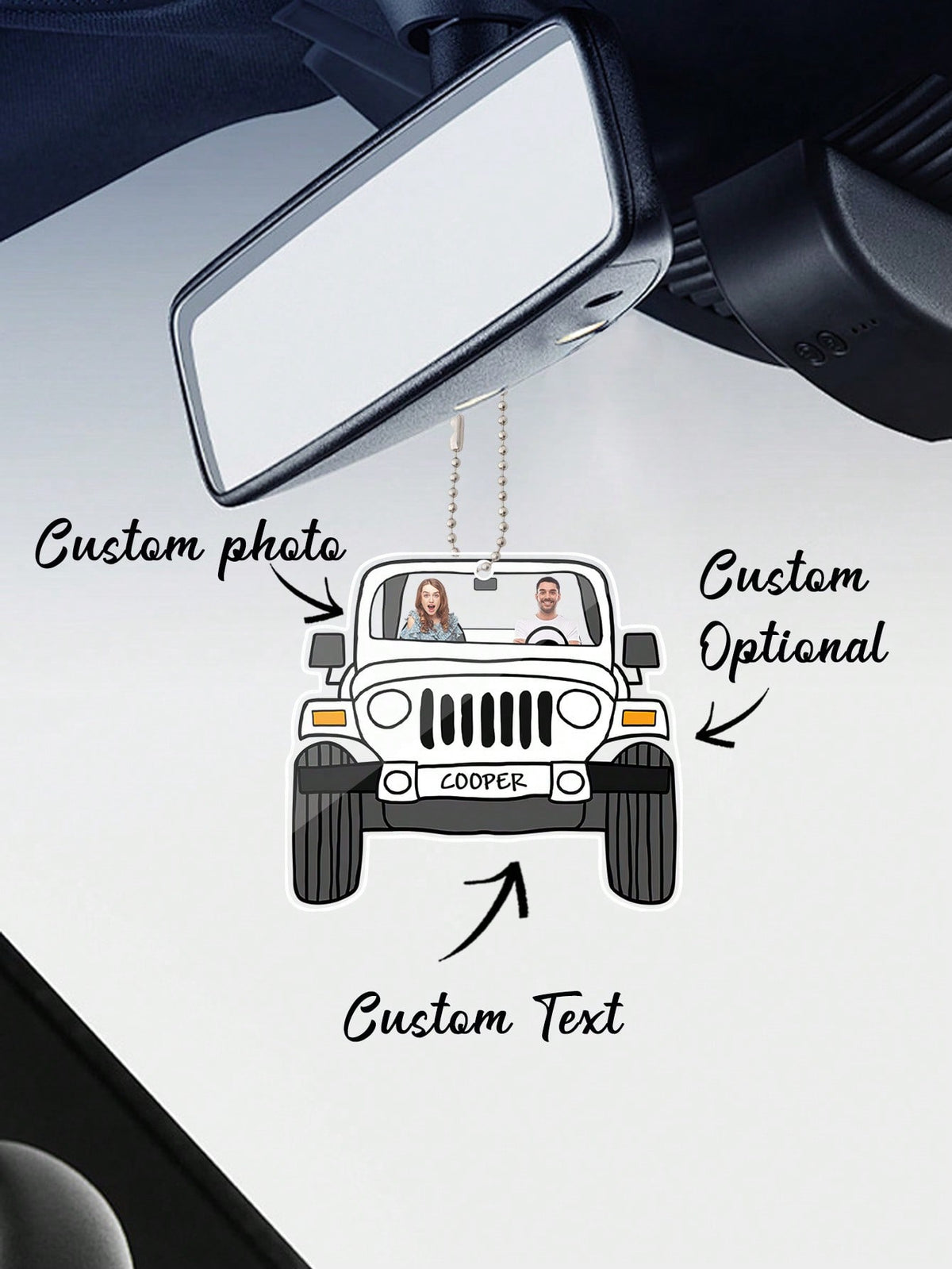 Personalized Acrylic Car Hanging Accessory: Capture Memories on the Go