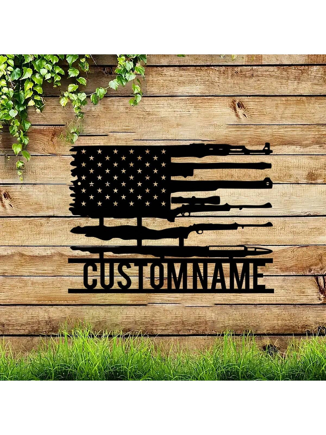 This personalized American Flag Gun Wall Art is the perfect way to showcase your support for the Second Amendment. Each piece is custom made with your name, creating a unique and meaningful decoration for any space. Made with high-quality materials, this wall art is a durable and patriotic addition to your home.