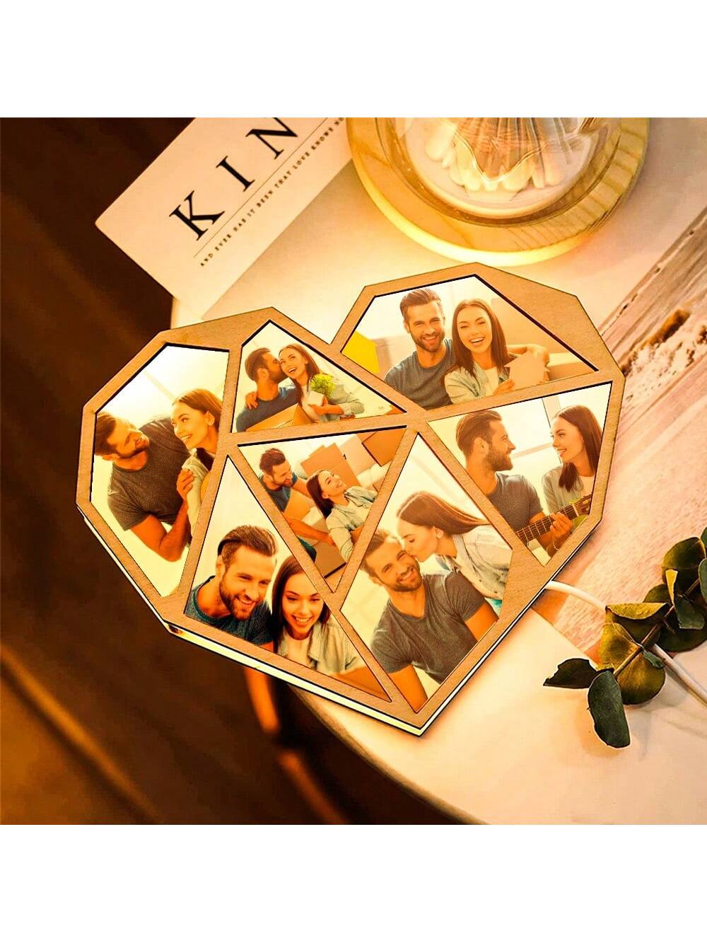 Introducing the perfect personalized gift for your loved ones - a Heart Shape Photo Night Light! This custom LED lamp is a unique and thoughtful present for her, couples, moms, dads, and friends, ideal for special occasions like anniversaries, birthdays, weddings, and holidays.