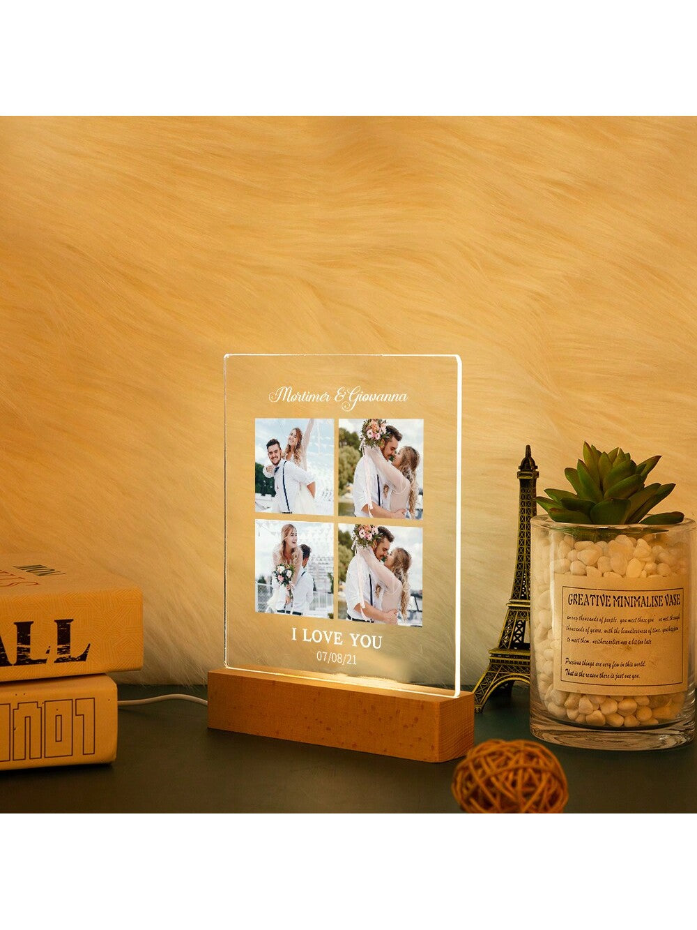 Illuminate your memories with our Personalized Memorial Night Light. This thoughtful gift combines a customizable picture frame with a warm LED light for a unique and heartfelt tribute. Honor loved ones and commemorate special occasions with this one-of-a-kind gift that will bring comfort and joy.