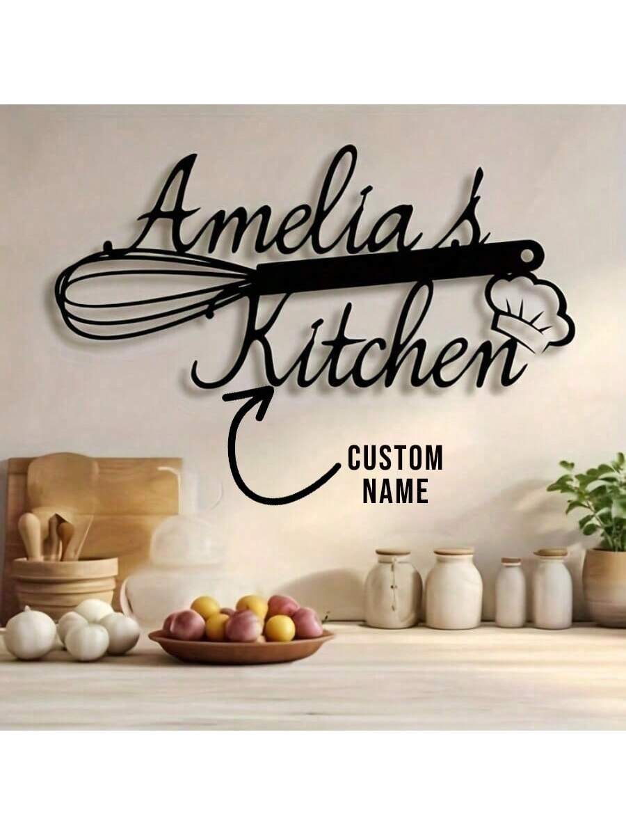 Elevate your farmhouse kitchen with our Personalized Metal Wall Art Sign. Customizable with your desired text, this metal sign adds a personal touch to your decor. Made with high-quality materials, it is durable and long-lasting. Enhance your kitchen's aesthetic and show off your style with this unique and customizable piece.