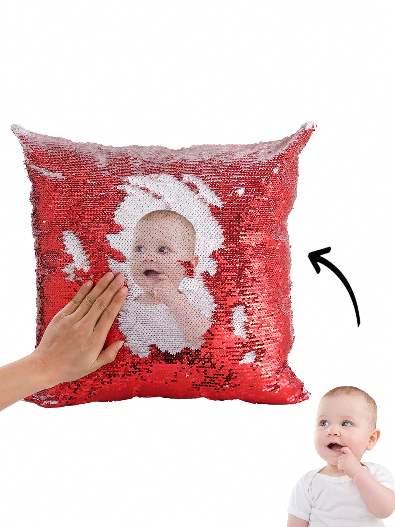 Transform any room with our personalized photo magic sequin pillow cover. These high-quality covers make the perfect home decor gift, adding a personalized touch to any space. Watch as the sequins change and reveal your favorite photo, making this pillow a unique and eye-catching addition to any room.