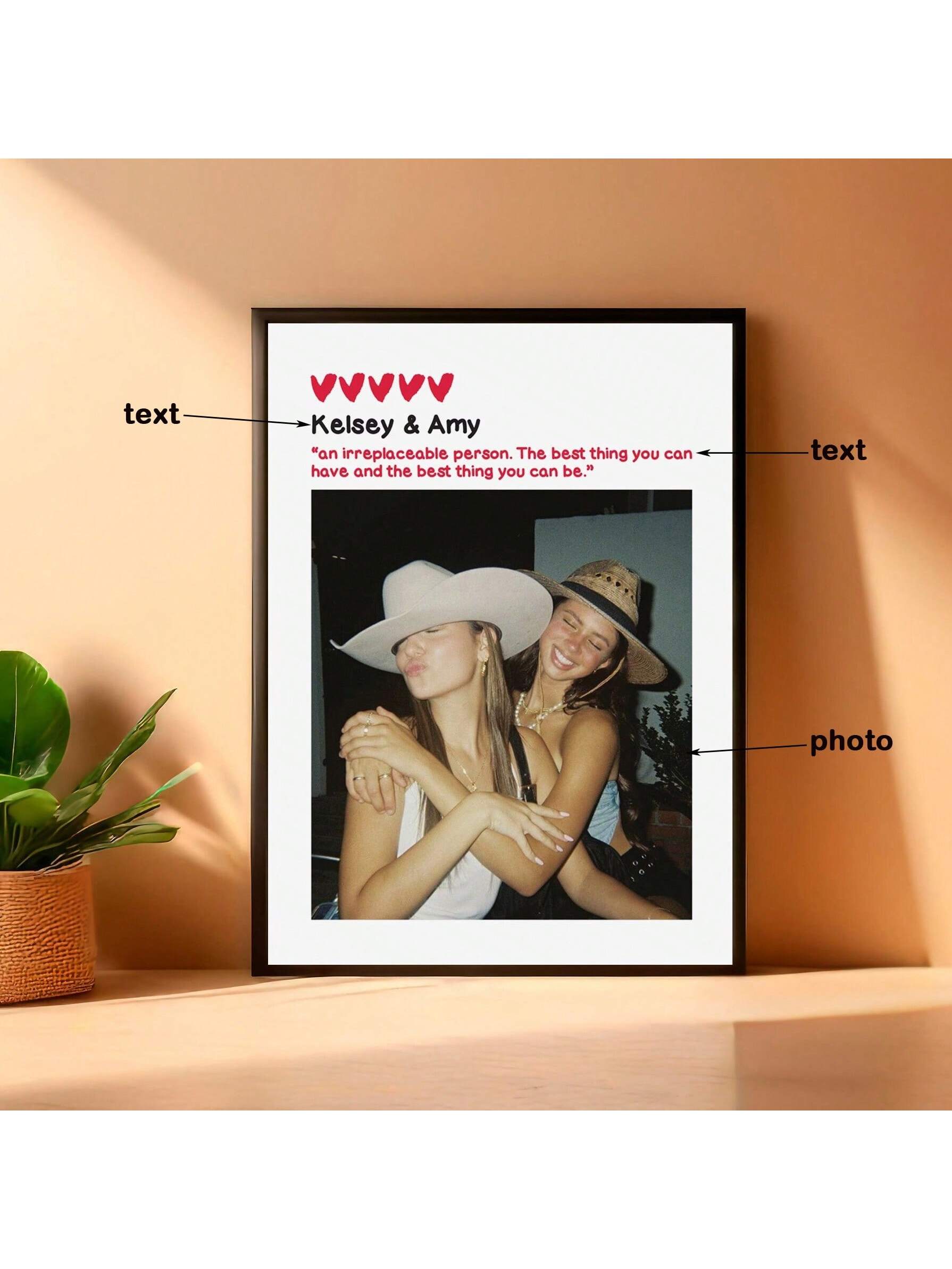 Looking for a meaningful gift for your soul sister? This personalized photo print is perfect for special occasions. Showcase your bond with a unique and thoughtful gift that will be cherished forever. Celebrate your friendship with this special keepsake.
