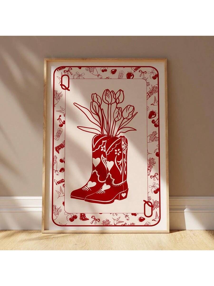 Add a touch of rustic charm with this Pink Cowboy Boots Wall Art, featuring a soft pastel palette that complements any aesthetic bedroom or living room. Printed on high-quality canvas, this piece offers durability and vibrant color retention, making it an ideal accent to elevate your interior decor with subtle Western flair.