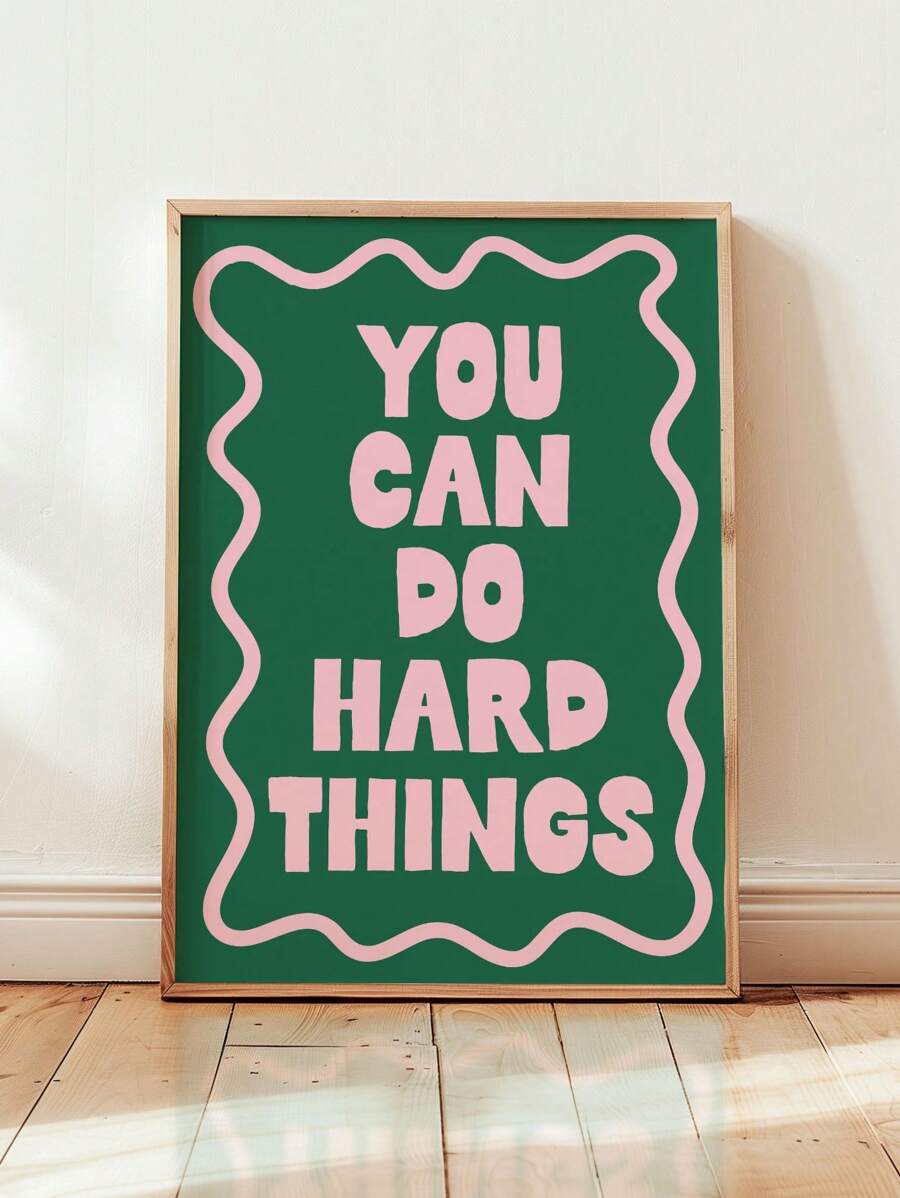 This Pink and Green "You Can Do Hard Things" canvas wall art combines vibrant hues with a powerful affirmation, perfect for adding motivation to any girly bedroom or office. Its high-quality print and durable canvas material ensure lasting beauty, while the inspiring message encourages perseverance and confidence in daily challenges. Ideal for creating a positive and uplifting environment, this piece enhances both decor and mindset.