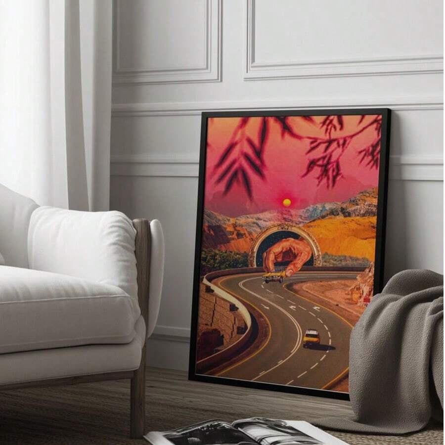 "Play Time" Surreal Psychedelic Vintage Collage Travel Canvas Poster 
