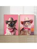 Enhance your home decor with this Set of 2 Unframed Cute Animal Cat Posters from Playful Paws. With a trendy Western cowgirl aesthetic, these posters will add a touch of chic style to any room. Made with high-quality materials, these posters feature adorable animal illustrations that are sure to bring a smile to your face. Perfect for cat lovers and anyone looking to add a playful touch to their home.