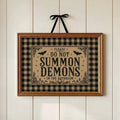 Please Do Not Summon Demons bathroom framed poster