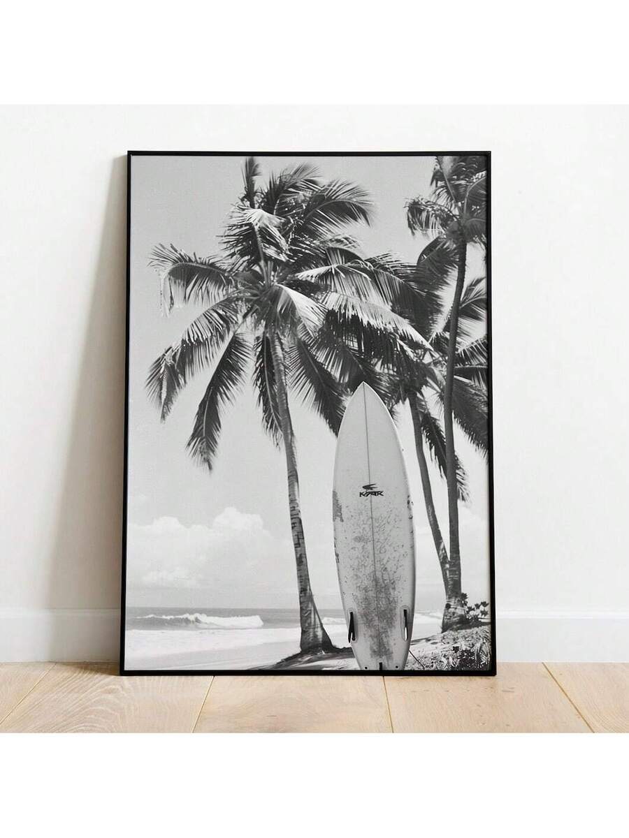 Capture the timeless spirit of surf culture with this Premium Vintage Surfing Poster. Featuring classic black and white palm tree imagery, it brings a retro coastal vibe ideal for beach house decor. Expertly designed, this wall art enhances any space with understated elegance and a nostalgic touch, making it perfect for those who appreciate vintage aesthetics and seaside living.