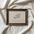 Christian wall art with cotton flower line drawing and Trust in the Lord Proverbs 3:5 verse