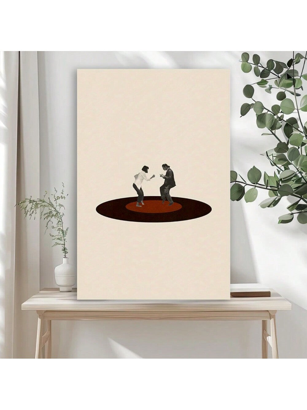 This Pulp Fiction Silhouette Canvas Art is the perfect addition to any movie lover or art enthusiast's collection. The vintage modern design adds a unique touch to any wall, while the detailed silhouettes capture the essence of the film. Expertly crafted for a professional and informative display.