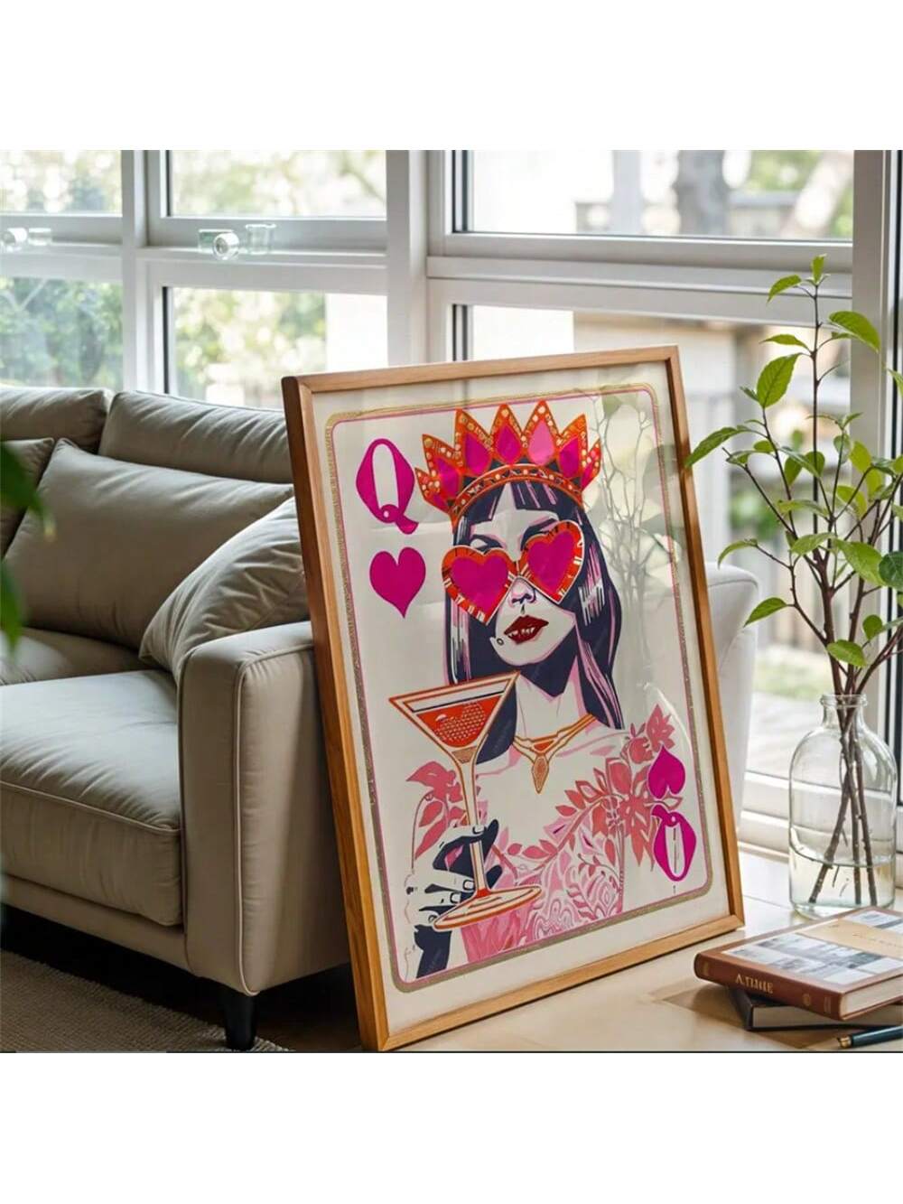 Elevate your interior design with our Queen of Hearts Glamour Wall Art. This sophisticated poker-inspired poster combines classic card imagery with contemporary aesthetic appeal, creating a focal point that adds character and depth to any modern living space. The striking visual balance makes it an ideal statement piece for living rooms, offices, or entertainment areas seeking refined artistic expression.