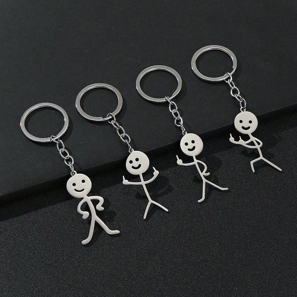 Elevate your keychain game with our Quirky Cartoon Couple Keychain! Designed with trendy teens and gift lovers in mind, this stainless steel pendant adds a playful touch to your accessories. Show off your fun, unique style with this must-have keychain.
