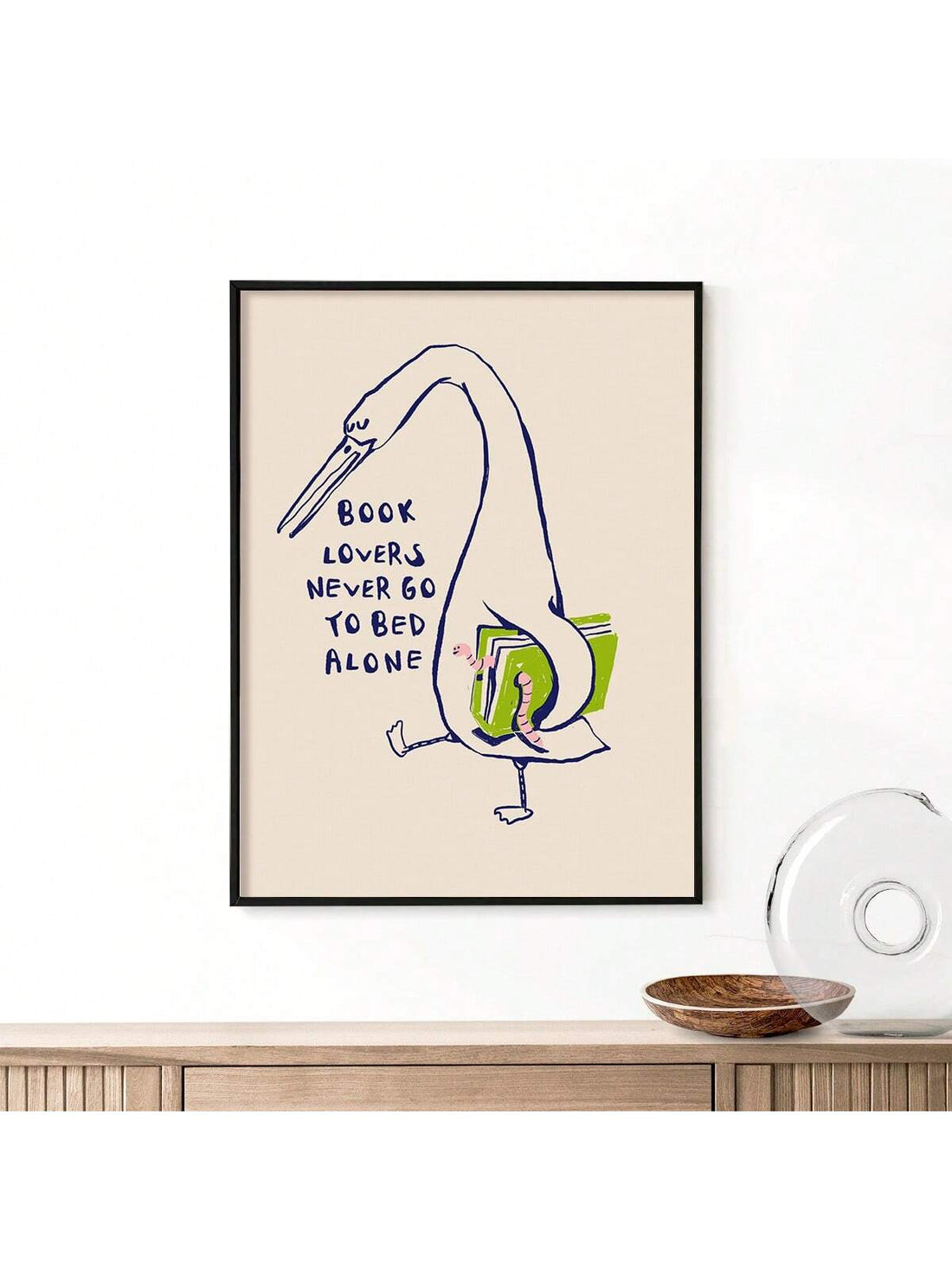 This quirky duck canvas wall art features a fun cartoon illustration that will add a touch of whimsy to any home decor. Made with high-quality materials, this unique piece is sure to be a conversation starter and will bring a sense of playfulness to your living space.