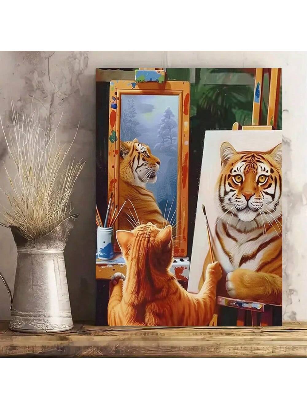 Add a touch of whimsical charm to your space with our Quirky Orange Cat and Tiger Canvas Wall Art. These aesthetic posters feature vibrant feline imagery that creates visual interest while maintaining sophisticated appeal.