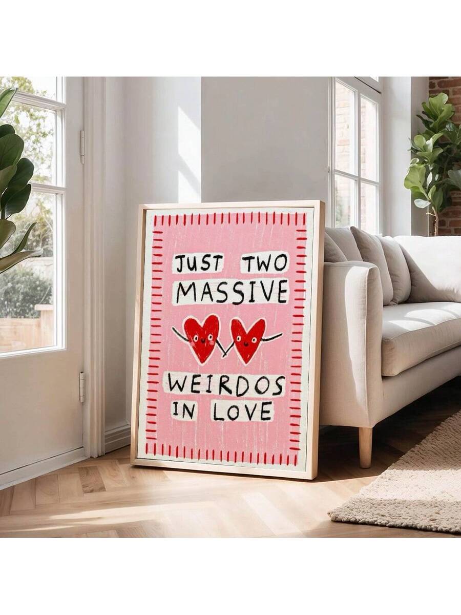 Celebrate your unique love story with this quirky canvas art that perfectly captures the charm of two wonderfully weird souls falling in love. Featuring playful lettering and vibrant multicolor design, this frameless canvas brings personality and humor to any space. Ideal for couples who embrace their quirks, this piece works beautifully in living rooms, bedrooms, or home offices. Whether it's a Valentine's Day gift, wedding decor, or everyday reminder of your special bond, this canvas adds warmth and chara