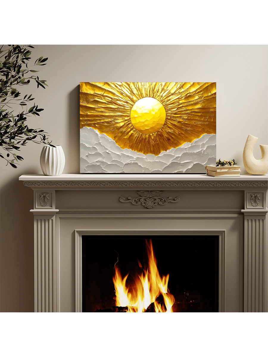 Add a pop of color and elegance to any room with our Radiant Abstract Sun Canvas Art. This perfect framed décor is designed to bring a touch of warmth and brightness to your bedrooms and living spaces. Crafted with meticulous attention to detail, this piece is sure to elevate the look of your home.