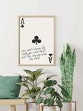 Enhance the style of your space with our Retro Aesthetic Ace Card Print. Featuring a minimalist black and white design, this unframed wall art adds a touch of sophistication to any room. Made with high-quality materials, this print is perfect for those with a love for vintage aesthetics.