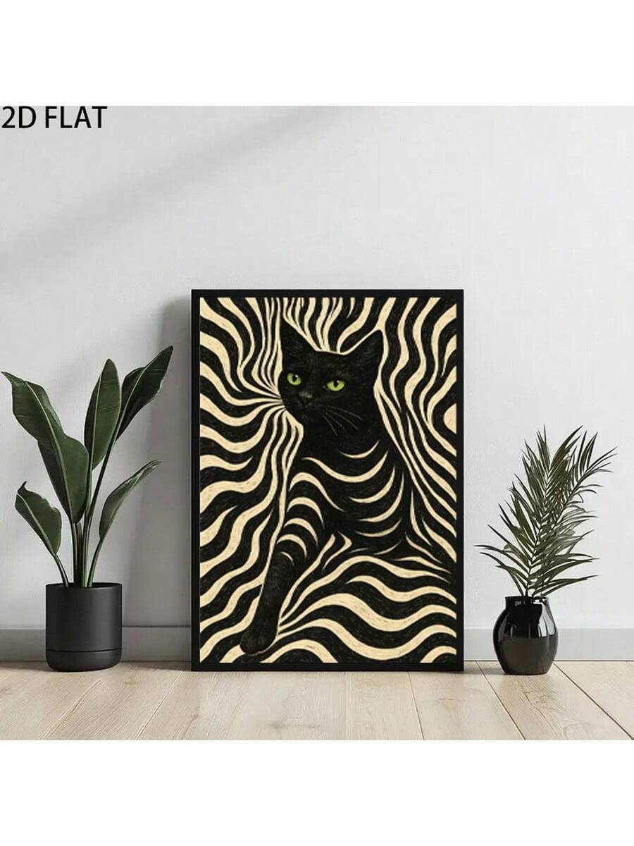 Bring timeless elegance to your space with this striking retro black and white cat oil painting on canvas. Perfect for cat lovers and art enthusiasts, this unframed hanging piece features classic feline charm rendered in sophisticated monochrome tones. The waterproof canvas ensures durability and easy maintenance, while the removable design offers flexible display options. Whether adorning a living room, bedroom, or gallery wall, this artistic statement piece adds character and warmth to any home décor styl
