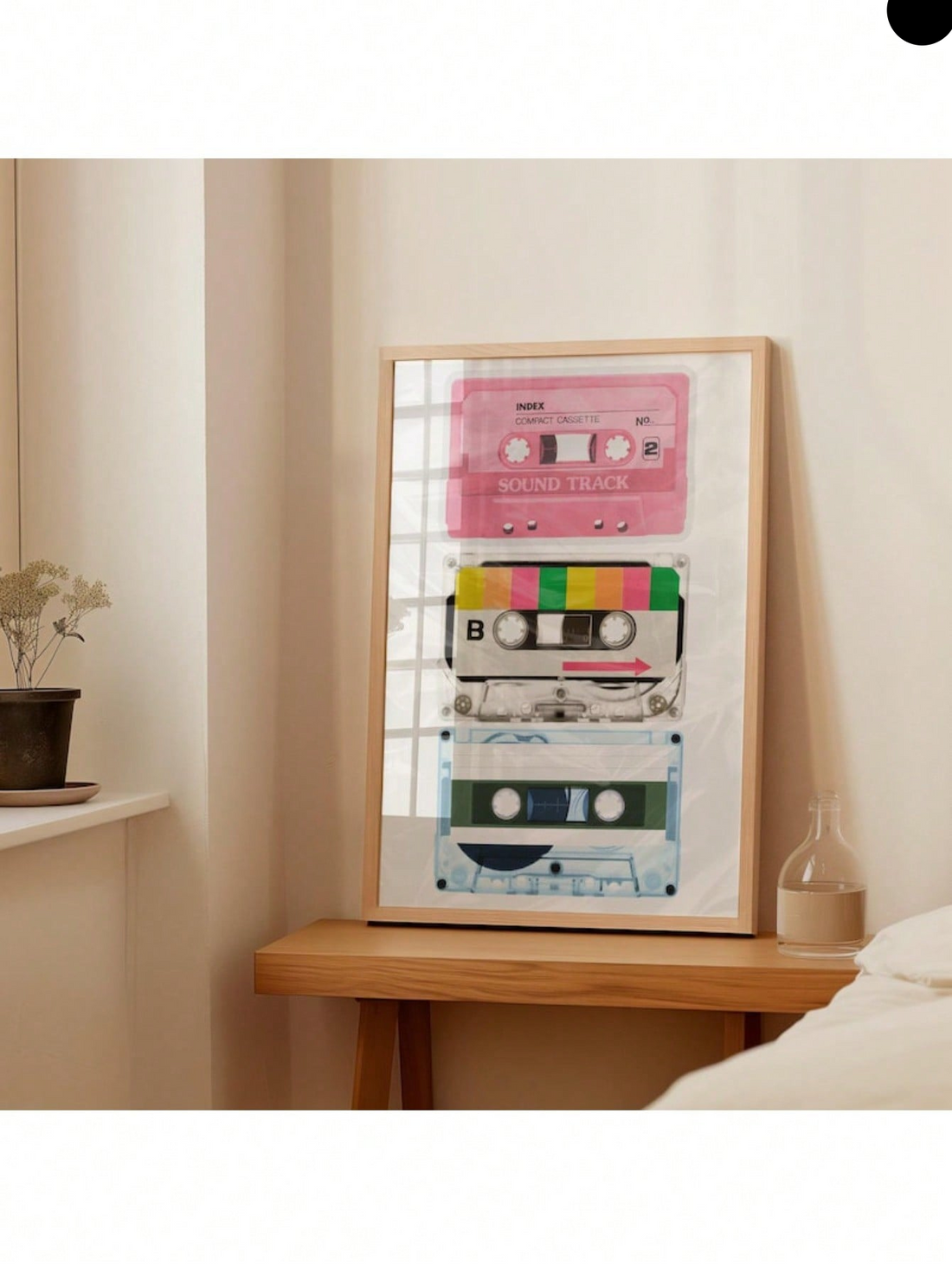 Celebrate analog nostalgia with this striking cassette tape wall art, featuring a curated pastel color palette that brings retro charm to any space. Perfect for music enthusiasts and vintage design aficionados, this print captures the iconic aesthetic of mix tapes from the golden age of portable music. 