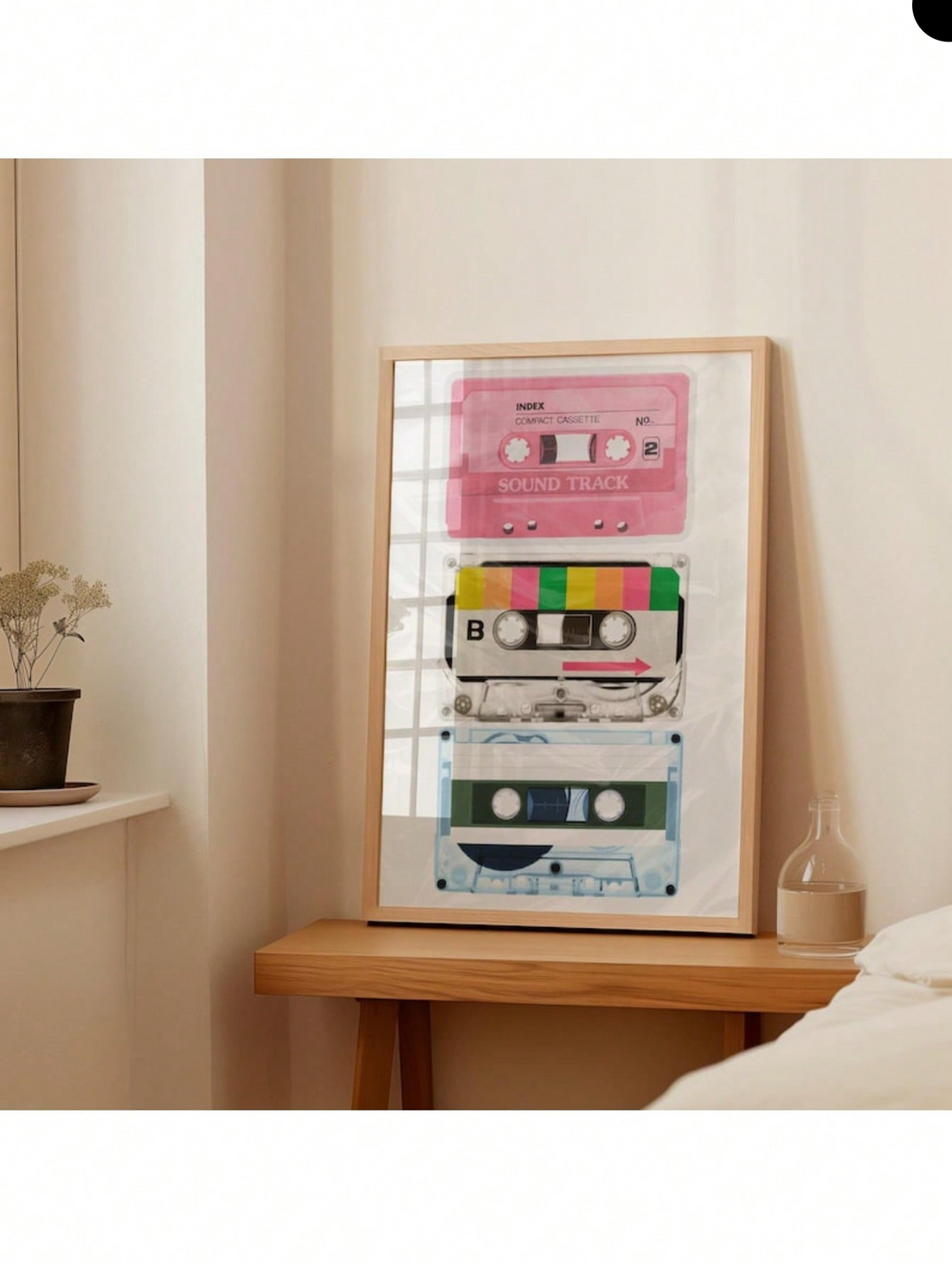Celebrate analog nostalgia with this striking cassette tape wall art, featuring a vibrant pastel color palette that brings retro charm to any space. Perfect for music enthusiasts and vintage design lovers, this canvas print captures the iconic aesthetic of mix tapes from decades past. The soft, contemporary hues blend seamlessly with modern and eclectic interiors, making it an ideal focal point for living rooms, bedrooms, or creative studios. High-quality printing ensures lasting color vibrancy and durabili