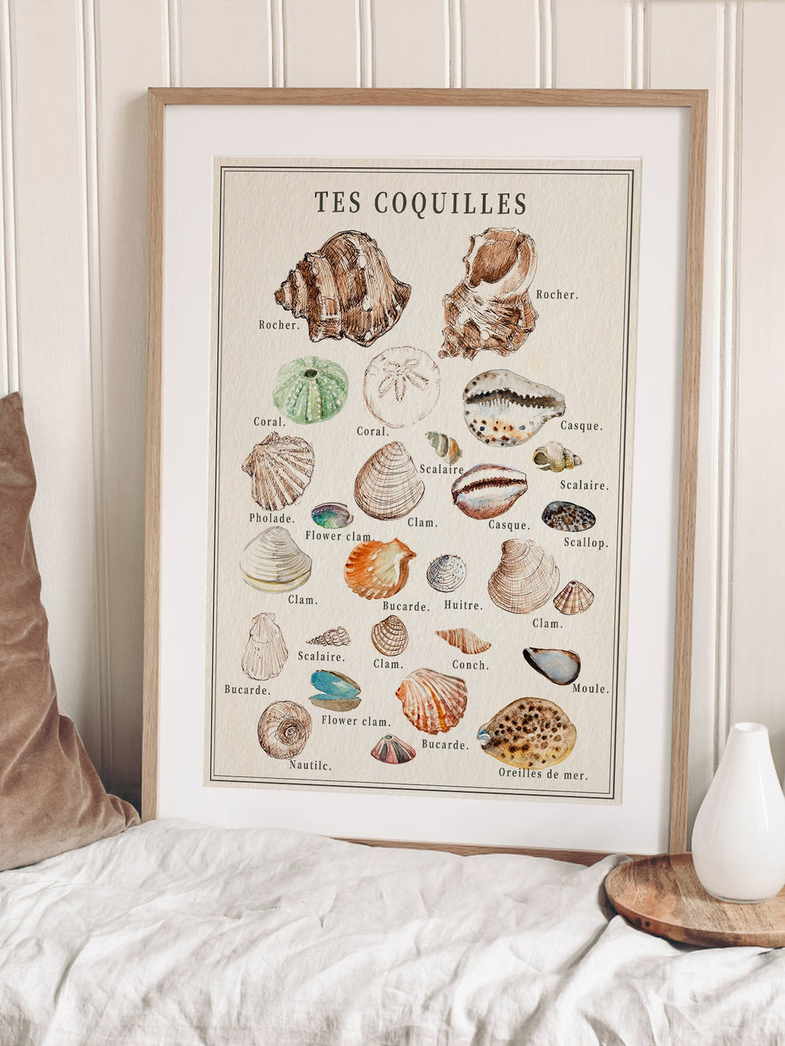 Bring timeless coastal charm into your space with this retro-inspired shells canvas wall art. Featuring a carefully curated aesthetic design, this decorative print captures the essence of seaside tranquility with vintage-style shell motifs. 
