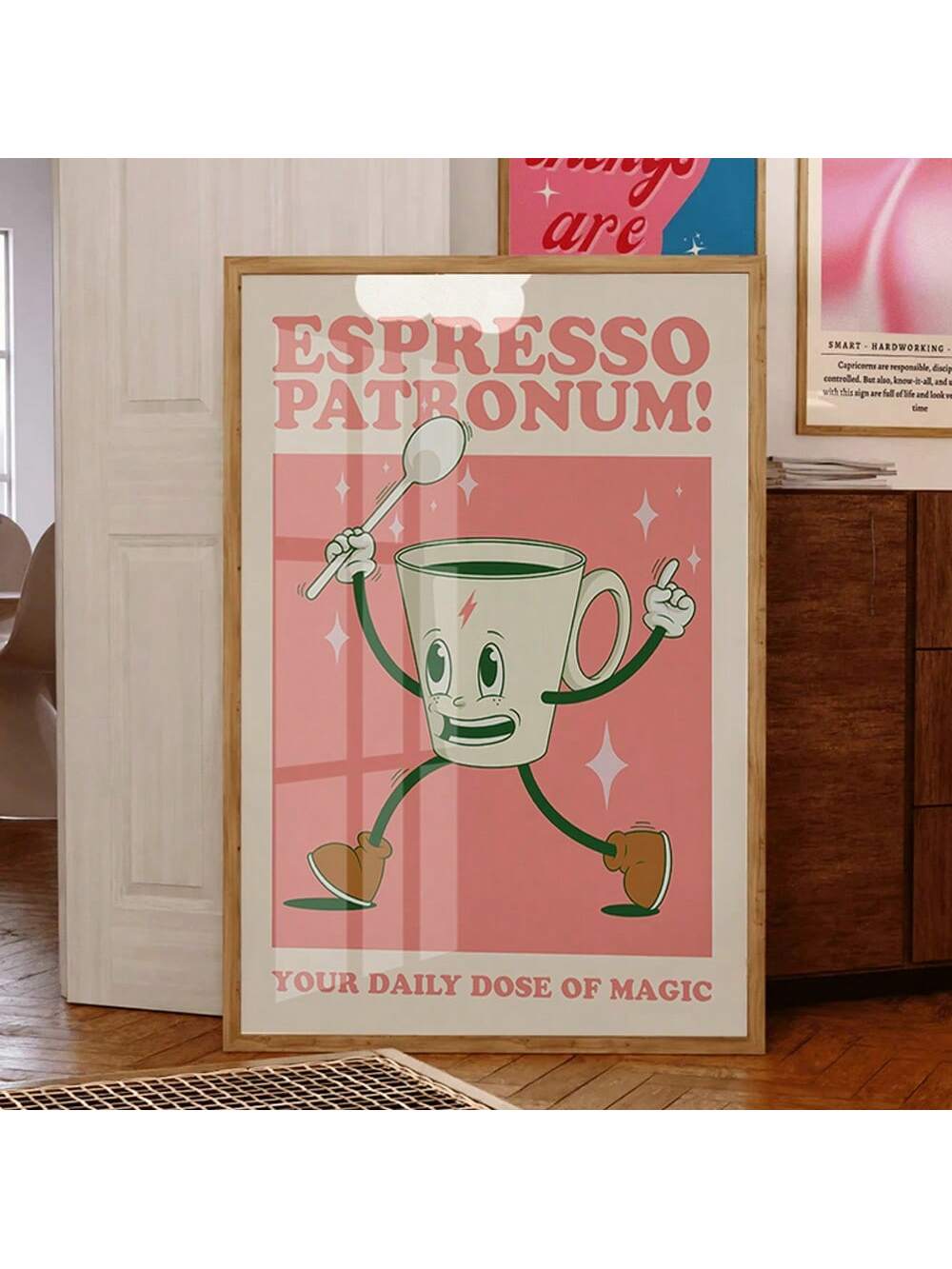Elevate your kitchen or bar space with this Retro Coffee Poster, a stylish piece of wall art that blends vintage charm with modern aesthetics. Perfect for coffee lovers and design enthusiasts alike, it adds a warm, inviting atmosphere while showcasing your passion for coffee culture. Crafted to complement various decor styles, this poster transforms any room into a cozy, inspiring environment.