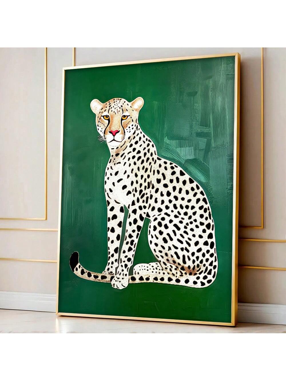 Elevate your living space with this Retro Green Leopard Art Poster, featuring a vibrant and funky cheetah design. Printed on high-quality canvas, this piece blends retro aesthetics with modern flair, making it a striking focal point for contemporary home decor. Its bold green tones and unique pattern add character and energy, perfect for those seeking to infuse style and personality into their environment. Durable and visually captivating, this art print is an expert choice for enhancing any room with a tou