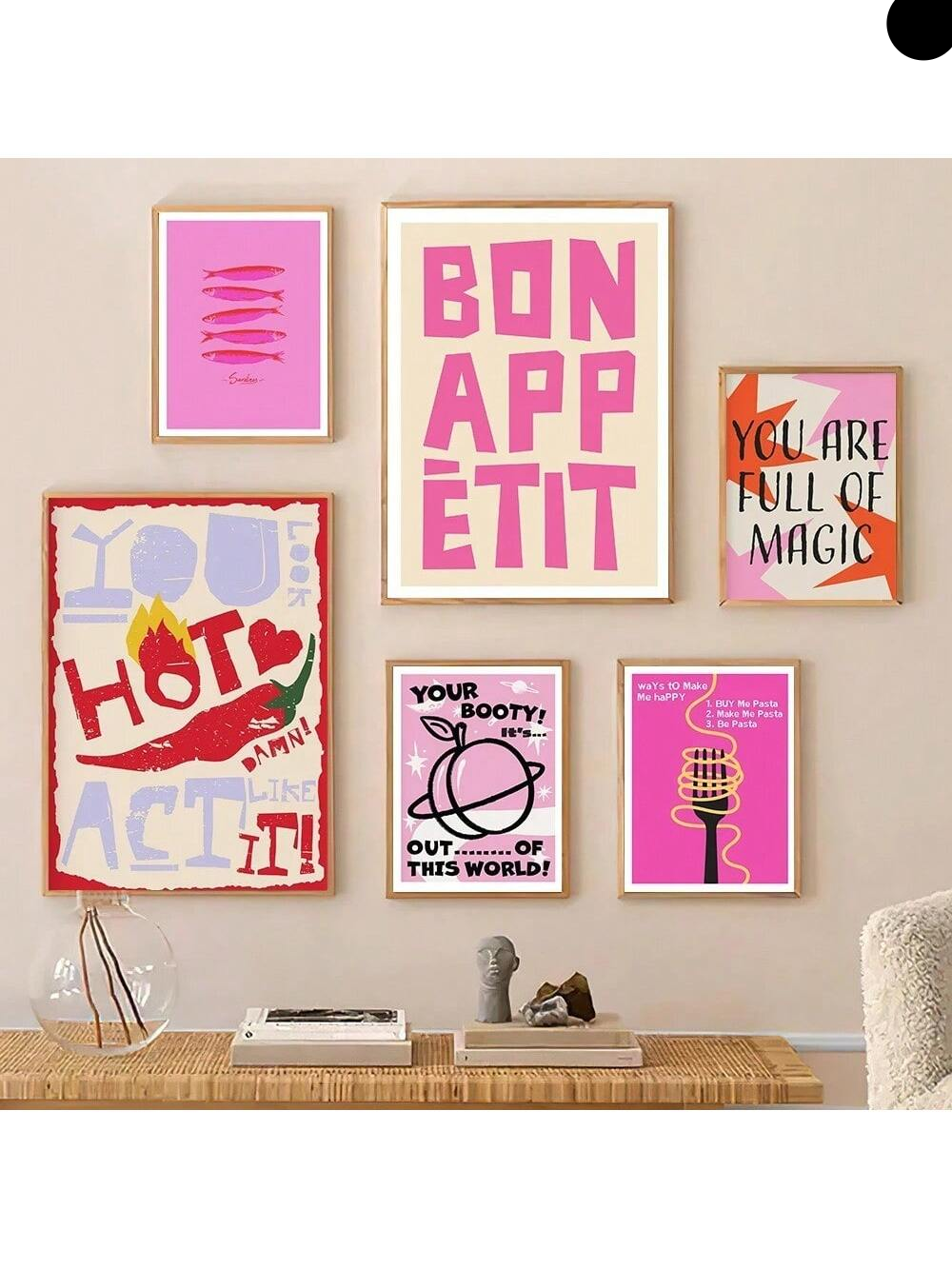 Add a pop of playful retro flair to your kitchen with this Retro Hot Pink Pasta Wall Art. Featuring a humorous sardine design in vibrant hot pink, this poster blends vintage charm with contemporary fun. Ideal for food lovers and collectors, it elevates your cooking space while serving as a unique gift that sparks smiles. Durable and eye-catching, it’s perfect for anyone looking to bring personality and color into their home decor.