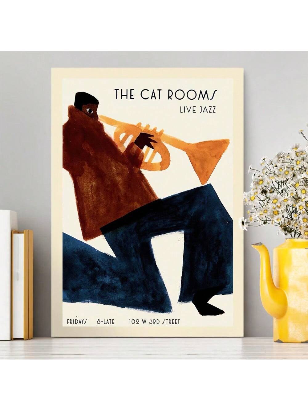 Celebrate the timeless charm of jazz with this Retro Jazz Trumpet Player Poster. Perfectly suited for living rooms, bedrooms, or office spaces, this stylish wall art adds a sophisticated musical ambiance. Its vintage-inspired design captures the essence of classic jazz culture, making it an ideal piece for enthusiasts and decor aficionados alike. Elevate your space with a touch of artistic elegance and musical heritage.