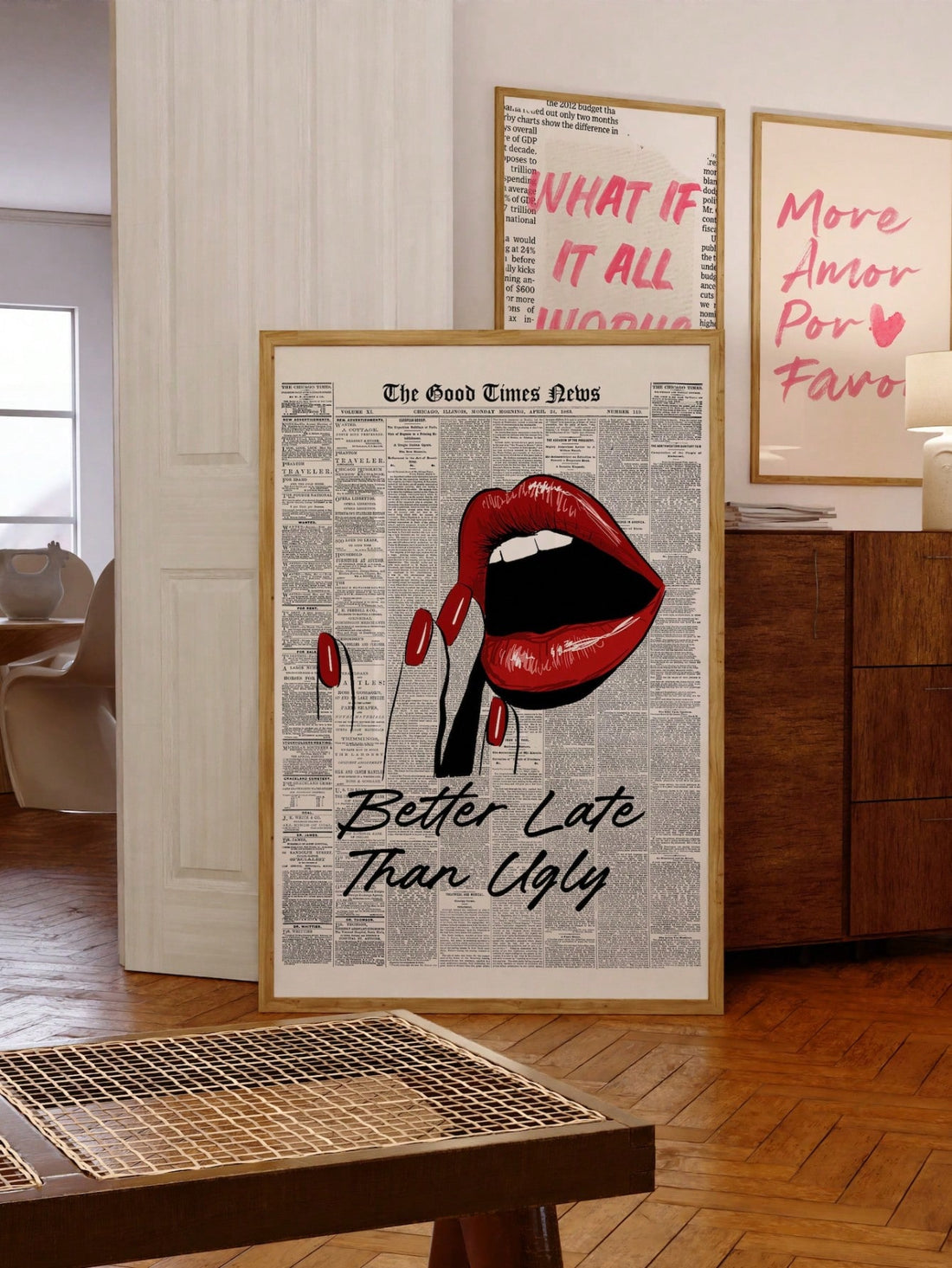 Make a bold statement with this striking retro lips close-up poster, a timeless piece that captures the essence of vintage aesthetic design. Perfect for those seeking to infuse their space with nostalgic charm and artistic flair, this wall art celebrates classic beauty through a modern lens. The vibrant composition and iconic imagery work seamlessly in bedrooms, living rooms, or creative studios, adding personality and visual interest to any wall. Ideal for collectors of vintage-inspired decor or anyone loo