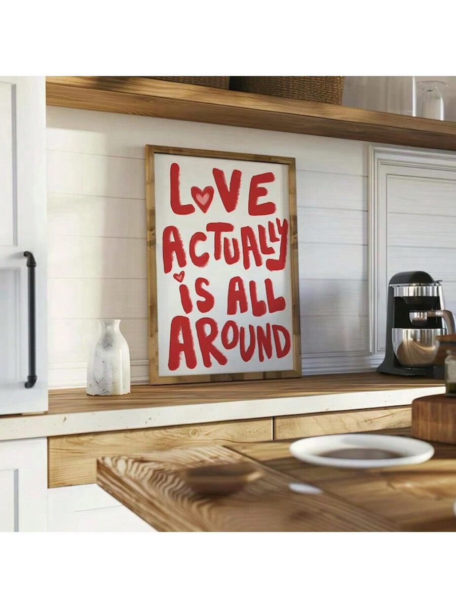 Add some inspiration to your space with our Retro Love Quote Canvas Print. Featuring the timeless saying, "Love Actually Is All Around," this wall art will add a touch of nostalgia and love to any dorm or apartment. Made with high-quality materials, it's the perfect addition to your trendy decor.