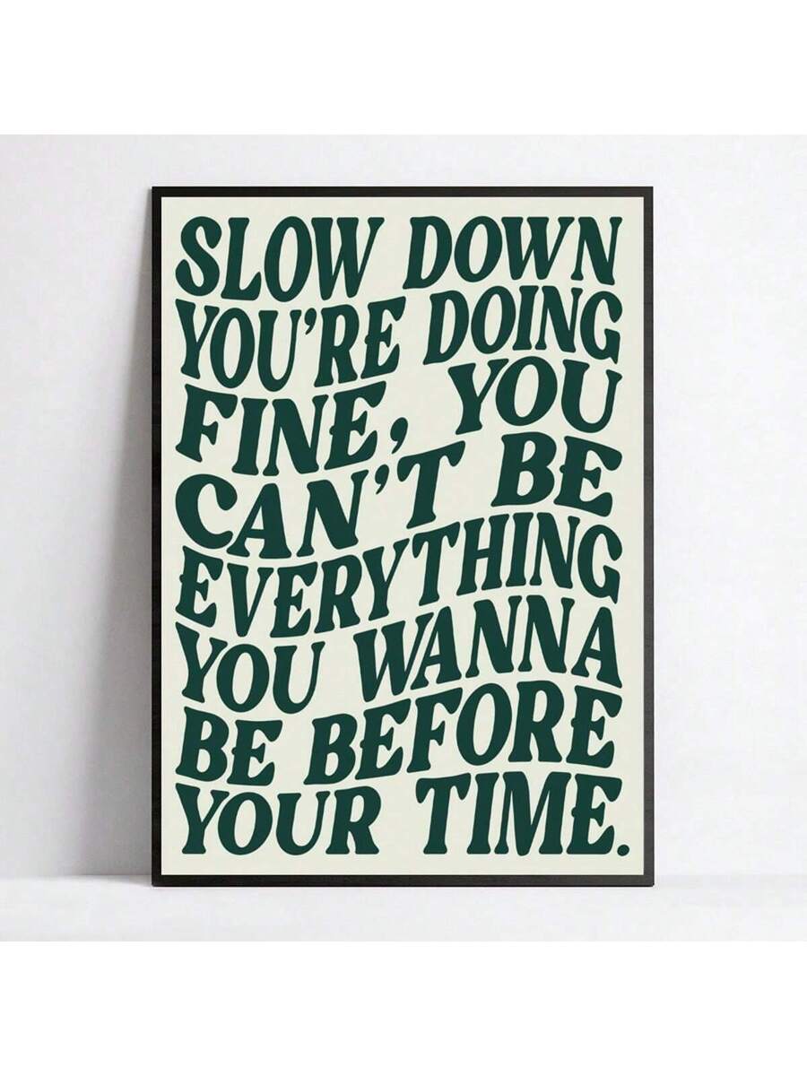 Transform your space with this striking retro music-themed canvas wall art. Featuring bold graphic lettering and motivational quotes, this frameless print brings vintage charm and inspiration to any room. The waterproof canvas material ensures durability and longevity, making it perfect for dining rooms, home offices, bedrooms, or living spaces. Its simple yet eye-catching design complements modern and eclectic interiors alike. Easy to hang and maintain, this unframed painting is an affordable way to add pe