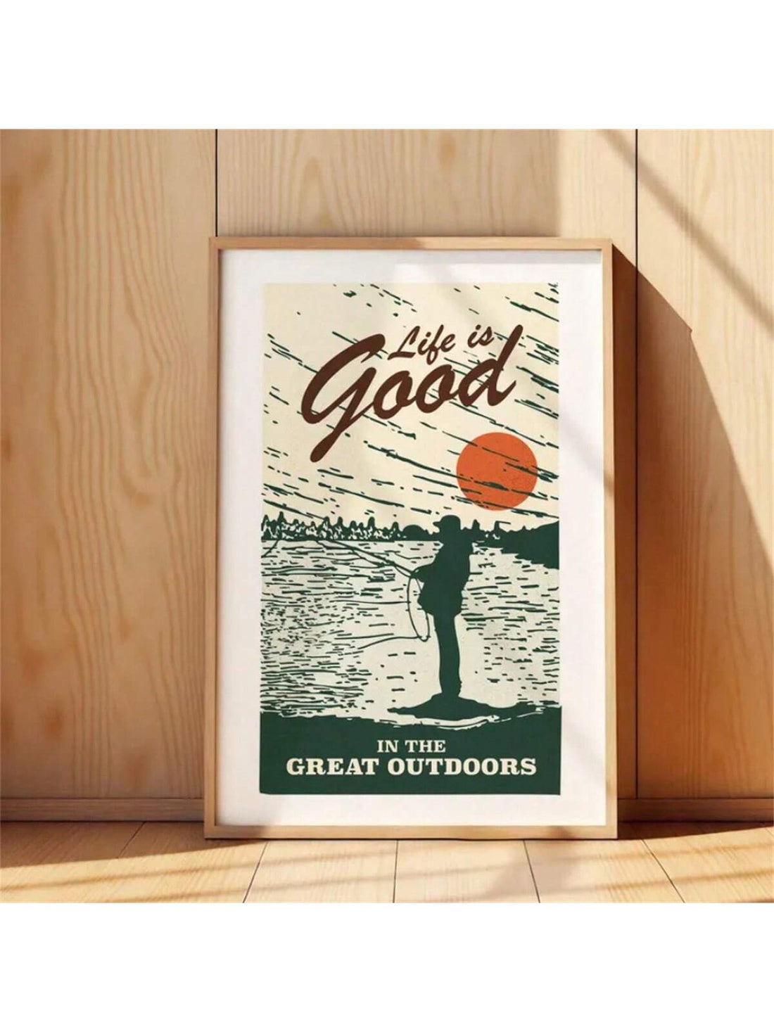 Celebrate your passion for the great outdoors with this Retro Outdoors Art Print. Expertly crafted on high-quality canvas, it captures the nostalgic spirit of camping and fishing adventures. Perfect for adding a touch of vintage charm to your living space, this durable wall decor inspires relaxation and a love for nature. Ideal for enthusiasts seeking to enhance their home or cabin with timeless outdoor-themed art.