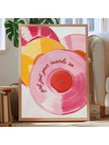 Celebrate your love of music with this striking retro pink vinyl record canvas poster. Featuring a nostalgic design that captures the essence of classic vinyl culture, this unframed wall art brings vintage charm to any room.