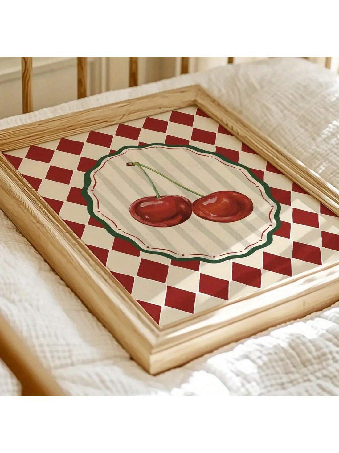 Elevate your kitchen or restaurant with this striking retro red cherry canvas wall art. Featuring a timeless aesthetic design, this piece combines vintage charm with modern appeal, making it an ideal focal point for culinary spaces. 