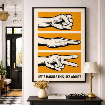 Funny hand gesture quote framed wall art