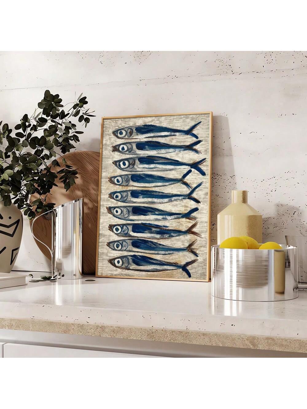 Introducing the Retro Sardine Kitchen Canvas Print - a vintage coastal art piece perfect for dining spaces. Add a touch of nostalgia to your home with this unique canvas print. Its retro design will bring character to any room, while the coastal theme will transport you to seaside dining.Spaces